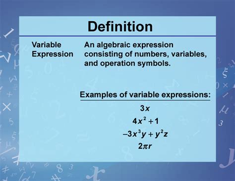 Definition Variables Unknowns And Constants Variable Expression