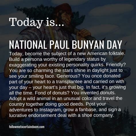 0628national Paul Bunyan Day Paul Bunyan National Day
