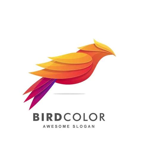 Abstract Bird Color Gradient Logo Template Vector In 2021 Logo