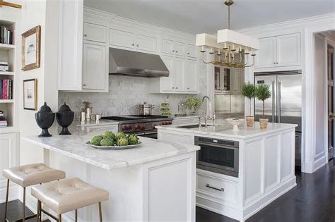 A piece of land jutting out into the water how to use peninsula in a sentence. Well appointed white kitchen with dark hardwood floors ...