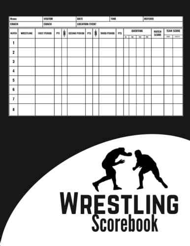 Wrestling Scorebook 120 Wrestling Score Sheet For Wrestling Coachs And