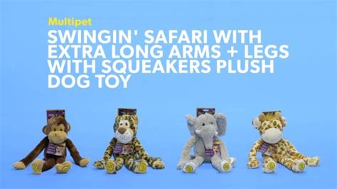Multipet Swingin Safari With Extra Long Arms And Legs Squeaky Plush Dog