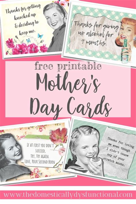 May 04, 2021 · you can find a number of free, printable mother's day cards online — all you have to do is print, cut, fold, color,. Still haven't gotten your Mom a gift for Mother's Day? Don't fret. These snarky, funny, free ...