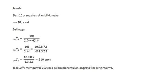 Contoh Soal Permutasi Dan Kombinasi Rumus Dan Jawaban