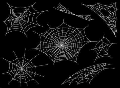 Collection Of Cobweb Isolated On Black Transparent Background