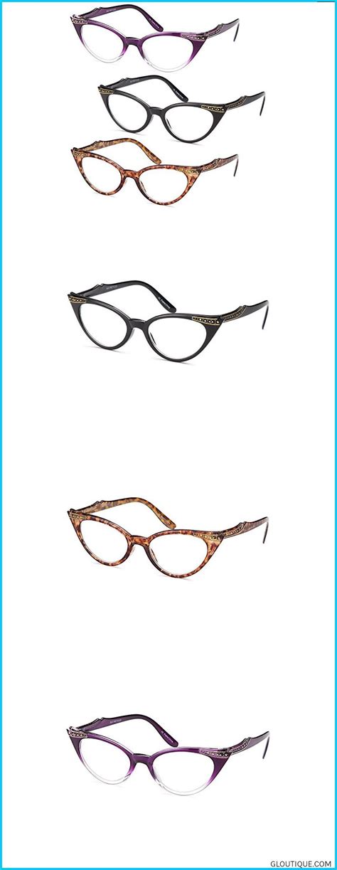 Gamma Ray Womens Reading Glasses 3 Pairs Chic Cat Eye Ladies Fashion