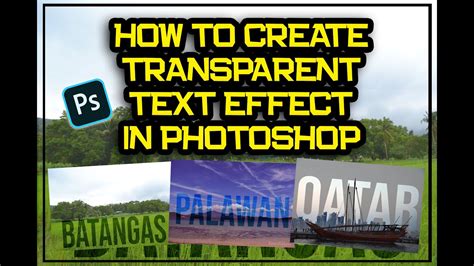 How To Create Transparent Text Effect Photoshop Tutorial YouTube