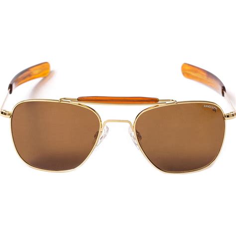 Randolph Aviator Ii Gold Plated Sunglasses Tan Bayonet Sportique