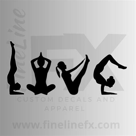 Yoga Poses Love Yoga Silhouette Vinyl Decal Sticker Etsy