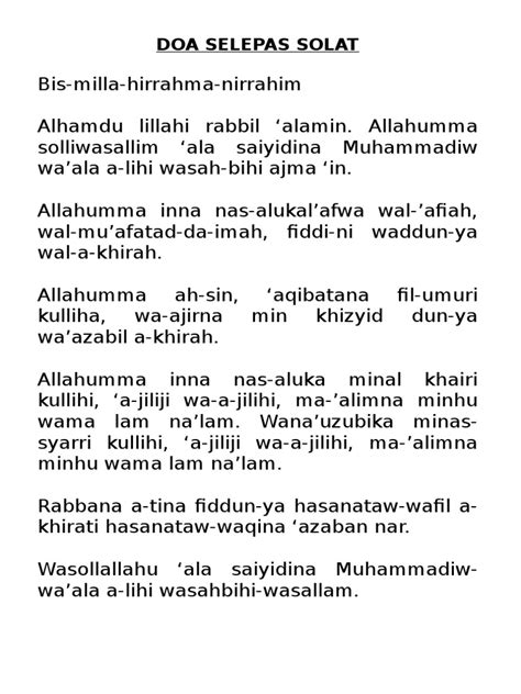 Doa Iftitah Dalam Rumi Bacaan Doa Qunut Rumi Dan Jawi