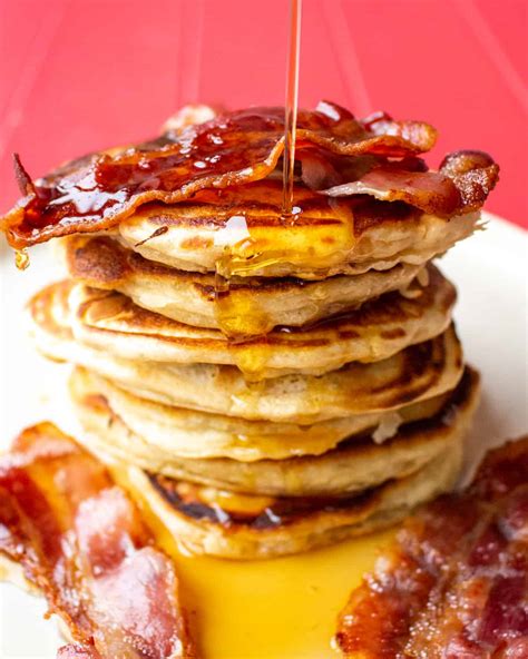 American Style Pancakes With Crispy Bacon Beat The Budget