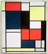 Piet Mondrian Title Tableau No. 2 with red, blue, black and gray Work ...