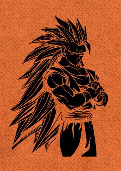 Dragon Ball Z Super Saiyan 3 Goku Printable Fan Art Print Dragon