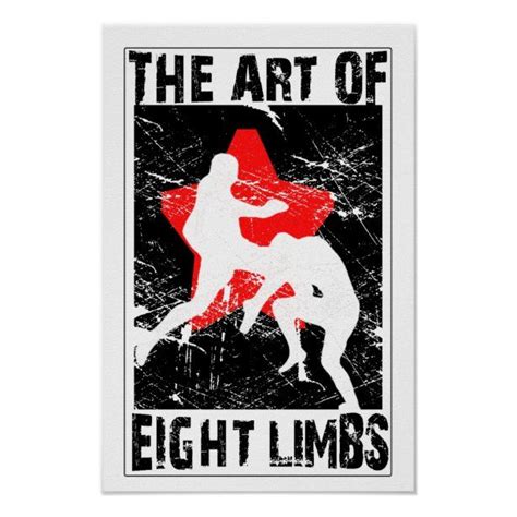 The Art Of Limbs Muay Thai Flying Knee Poster Zazzle Muay Thai