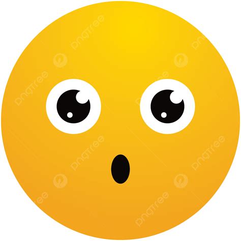 Gambar Emoji Lingkaran Kuning Ekspresi Terkejut Vektor Kuning