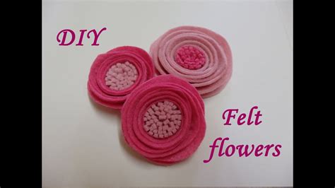 Diy Felt Flowerstutorialhow Toeasy Fabric Flowersfelt Roses Youtube
