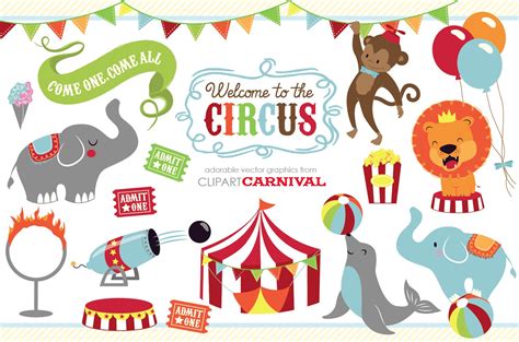 Cute Baby Circus Animals Clip Art Creative Daddy