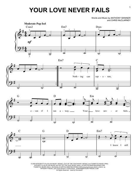 Your Love Never Fails Sheet Music Direct