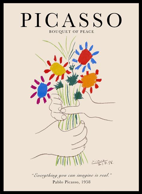 Pablo Picasso Bouquet Of Peace 1958 Wall Art Print Vintage Exhibition