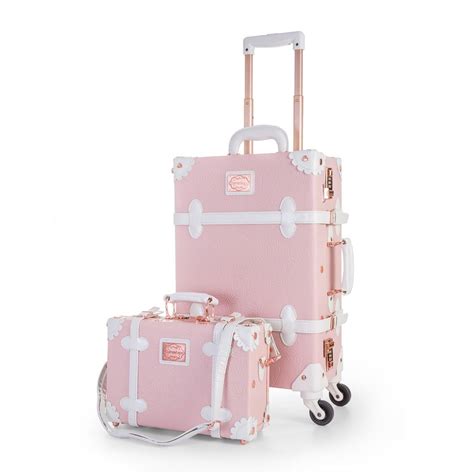 Pink Rolling Carry On Luggage Ibikini Cyou