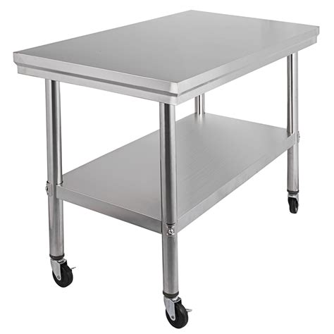 However, even though stainless steel kitchen work tables are designed more for heavy commercial use, prep tables made of wood or even plastic are utilized by some kitchens specifically for use in cutting food because some models and types. Stainless Steel Commercial Kitchen Work Food Prep Table w ...