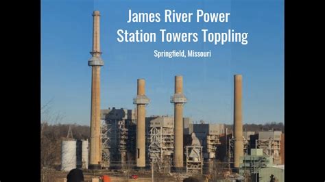 James River Power Station Stacks Toppling Springfield Missouri Youtube