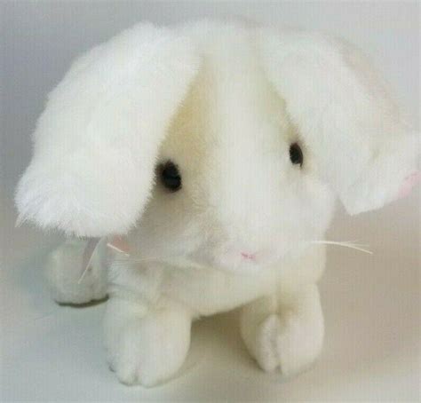 Commonwealth 1992 White Bunny Rabbit Plush Pink Bow Soft Easter Spring