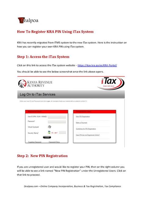 How To Register Kra Pin Using Itax System