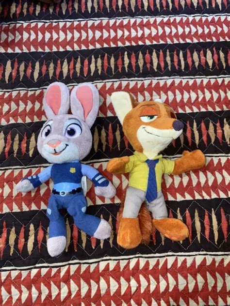 Disney Zootopia Fox Nick Wild Rabbit Judy Hopps Plush Stuffed 8 1499