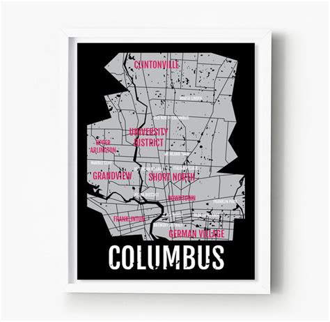 Columbus Ohio Neighborhood City Map Sproutjam