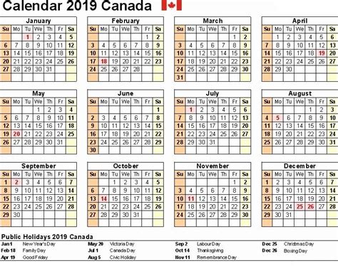 Free Printable 2019 Calendar With Holidays Free Download