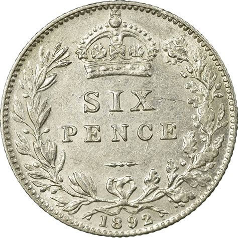 Sixpence 1892 Coin From United Kingdom Online Coin Club