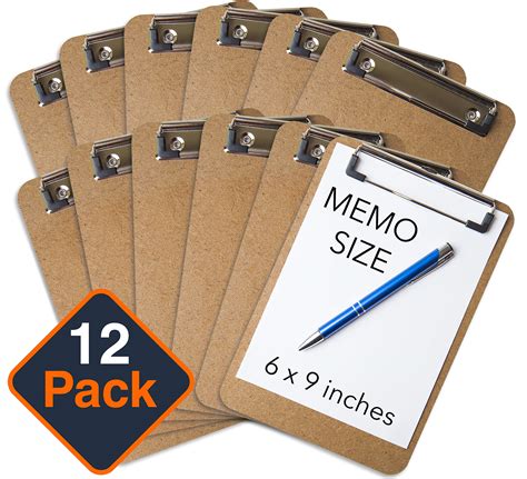 Mini Clipboard 6 X 9 Set Of 12 Memo Clipboard Small Clipboard