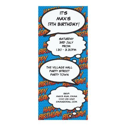 Fun Retro Comic Book Birthday Party Invitation Zazzle Com With