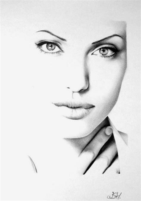 Angelina Jolie Cool Pencil Drawings Portrait Drawing Pencil Portrait