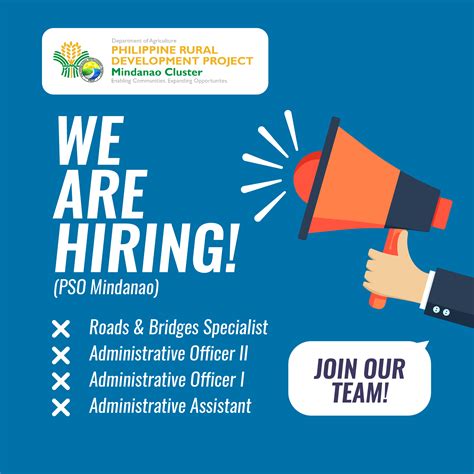 We are Hiring! (Roads & Bridges Specialist, Admin Officer II, Admin