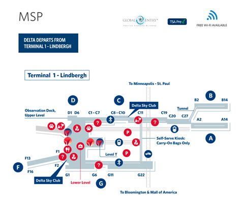Msp Airport Map Terminal 1 World Map