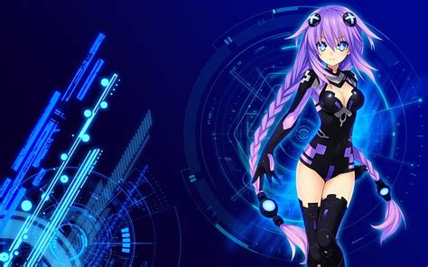 Hyperdimension Neptunia Purple Heart Neptune Anime Hd Wallpaper