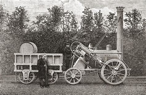 George Stephenson S Steam Engine The Drawing By Vintage Design Pics