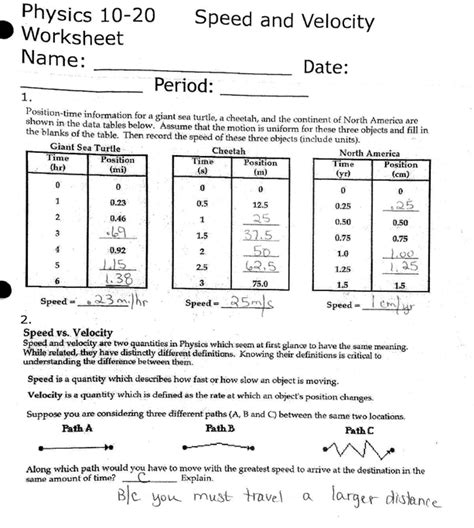 Object moving at a constant speed. 14 Best Images of Velocity And Acceleration Worksheets ...