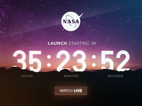 Nasa Launch Countdown 014 Dailyui Nasa Launch Countdown Timer