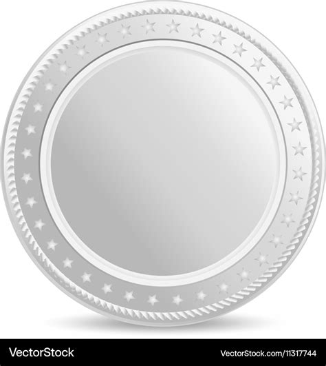 Realistic Silver Coin Blank With Shadow Royalty Free Vector
