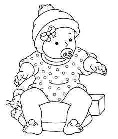 It's not that babies don't have kneecaps, it's simply that their kneecaps are made of different material than older children's and adult's kneecaps. Baby Girl Sitting with Pacifier | Coloring Pages ...