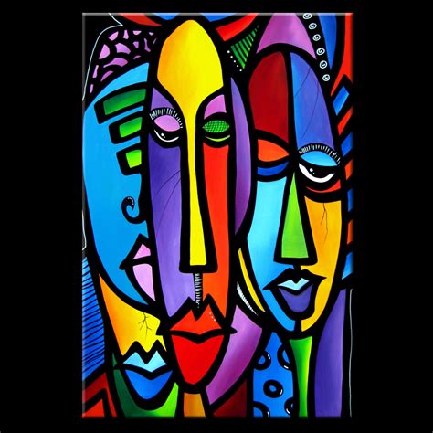 Cranium Original Abstract Modern Pop Huge Colorful Art Painting By