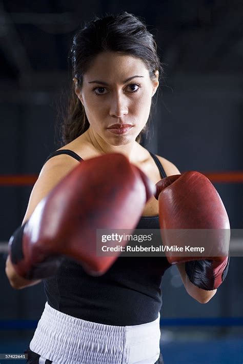 Portrait Of A Young Woman Boxing High Res Stock Photo Getty Images