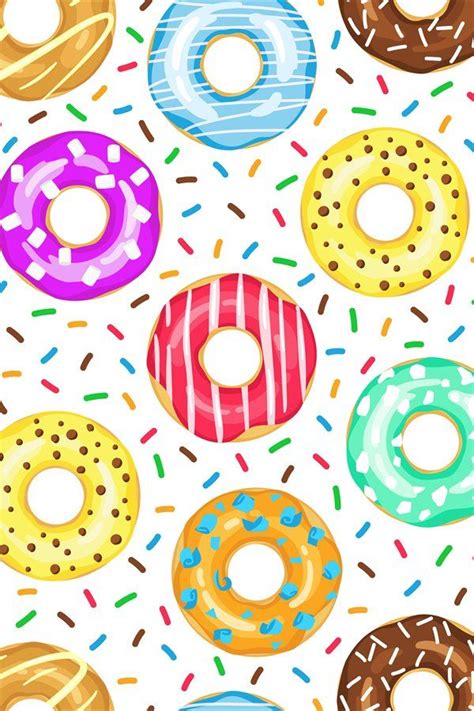 Cartoon Donuts Pattern Seamless Glazed And Sprinkled Donuts 1111789