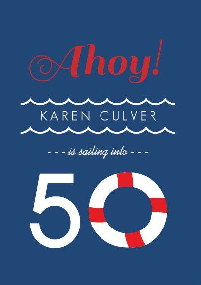 Nautical Weekend Getaway 50th Birthday Invitation | invite ideas