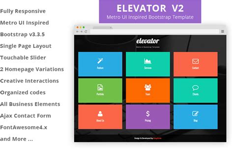 Download Elevator Metro Ui Inspired Free Bootstrap Html5 Template
