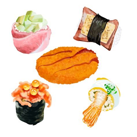 Delicious Food White Transparent Delicious Variety Of Japanese Food