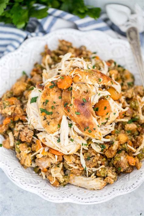 Crockpot Chicken And Stuffing Ultimate Comfort Food The Shortcut Kitchen